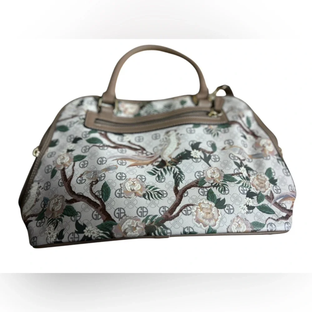 Giani Bernini‎ Women's Floral Dome Satchel Bag Neutral Design